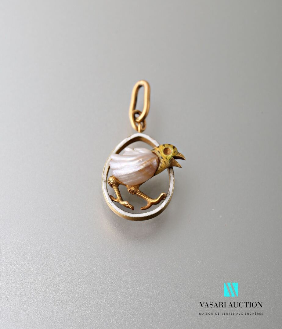 Null Amusing Easter charm in yellow gold 750 thousandths in the shape of egg ena&hellip;