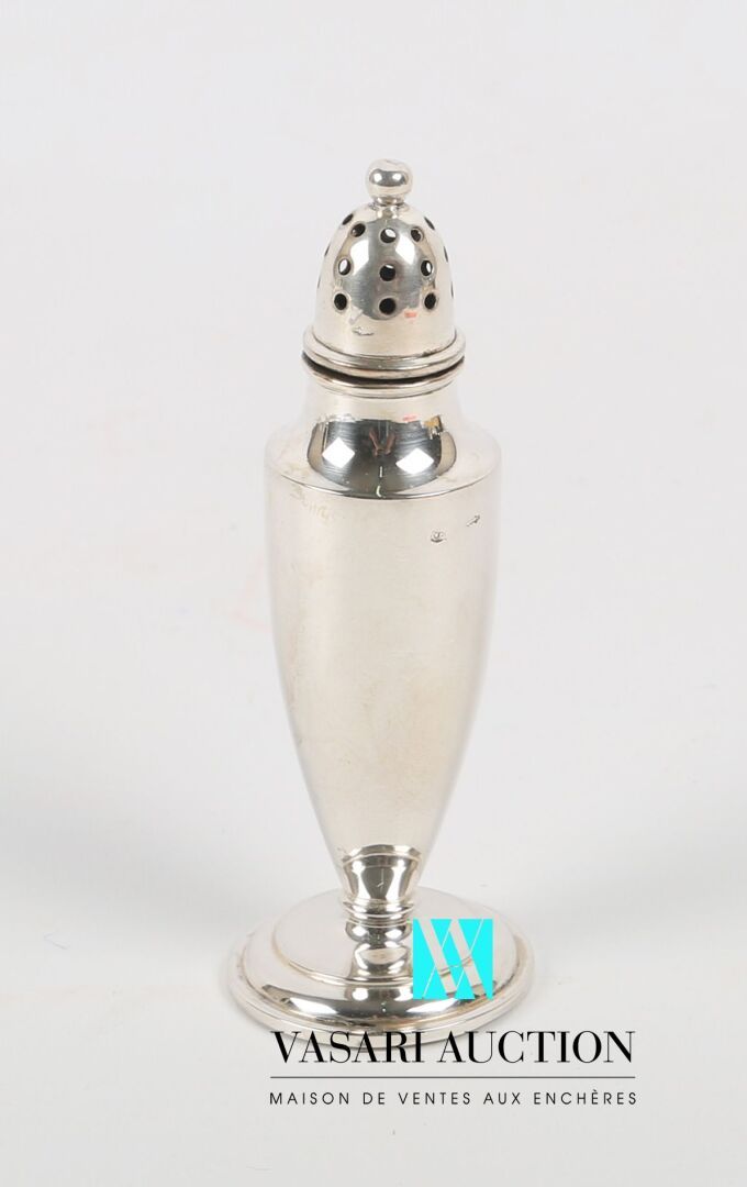 Null Salt cellar in silver 833 thousandths posing on a pedestal, the baluster bo&hellip;