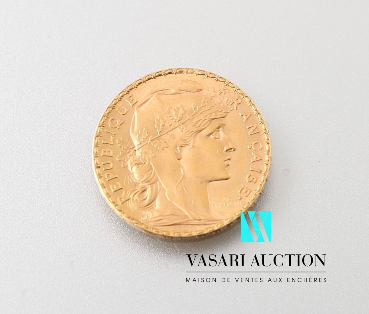 Null Eine 20-Franc-Goldmünze mit der Figur der Marianne, graviert von Jules-Clém&hellip;