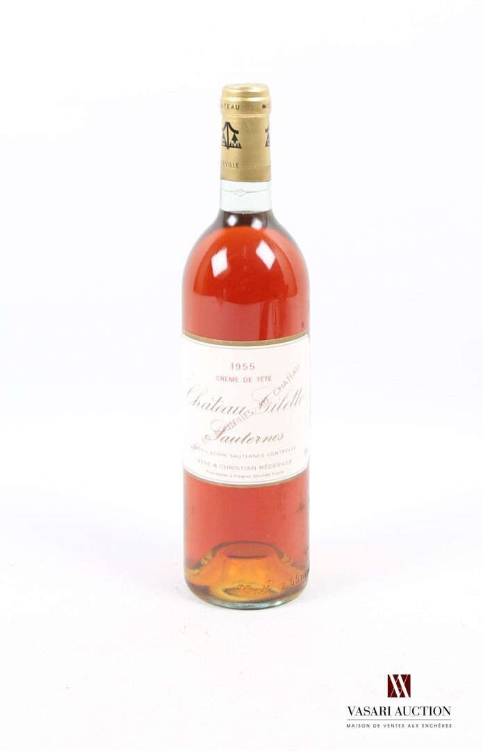 Null 1 bouteille	Château GILETTE	Sauternes	1955
	Crème de Tête. Et. À peine tach&hellip;