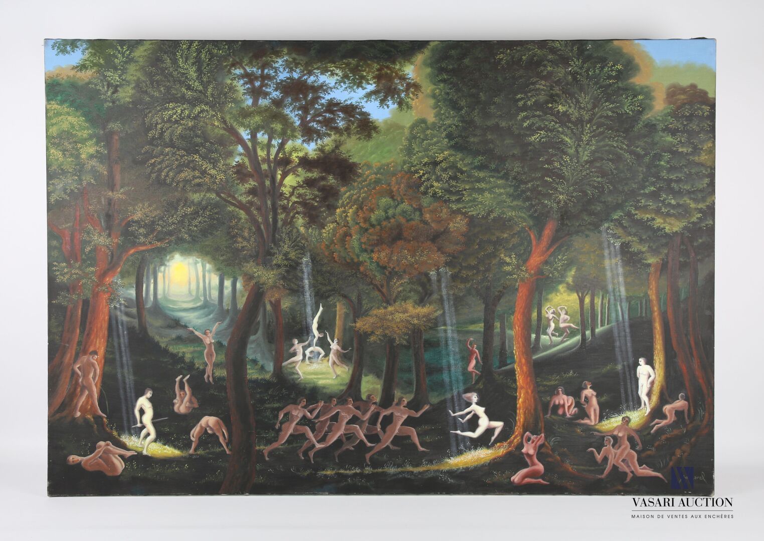 Null 伯纳德 (BONNAREL) (1950)
树林里的狂欢
布面油画
右下方有签名
89,5 x 130,5 cm