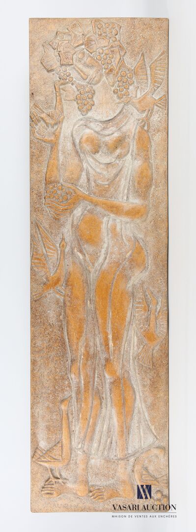 Null MAURIN Hugues (1925-2017)
La vigne
Bas relief en aggloméré 
133 x 38 cm