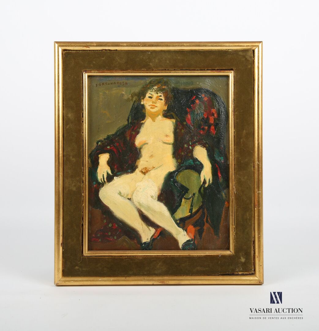 Null FONTANAROSA Lucien Joseph (1912-1975)
Desnudo con albornoz
Óleo sobre lienz&hellip;