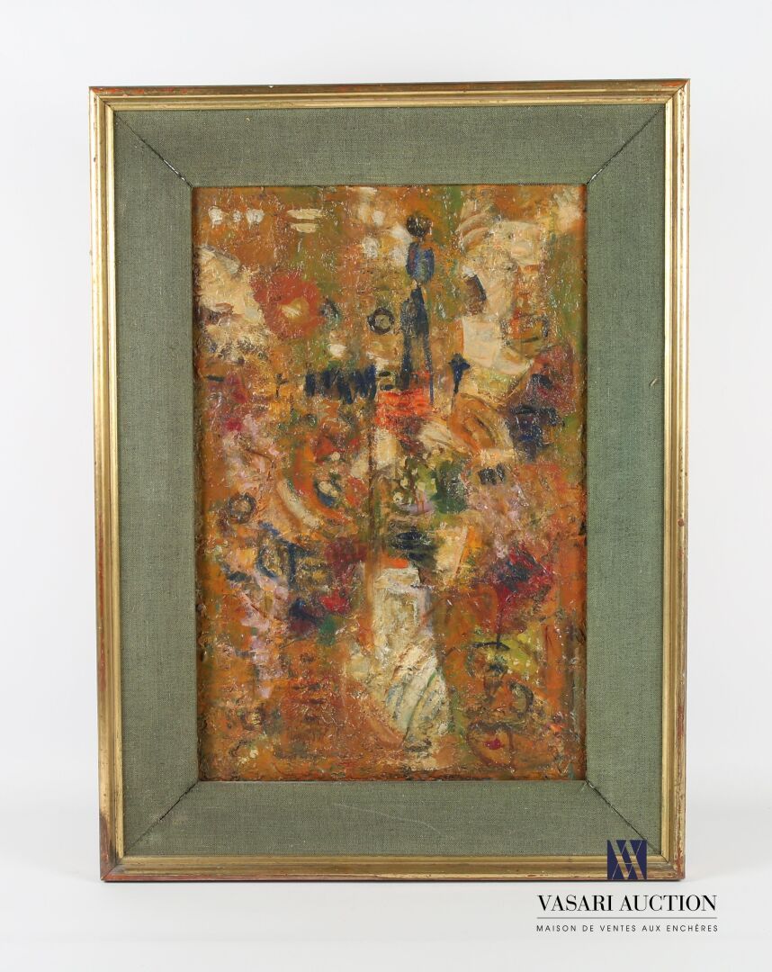 Null 卡尔卡尼-伊丽莎白 (1899-1969)
向春天致敬
画布上的混合媒体，安装在面板上
背面有签名和标题
57 x 37,5 cm