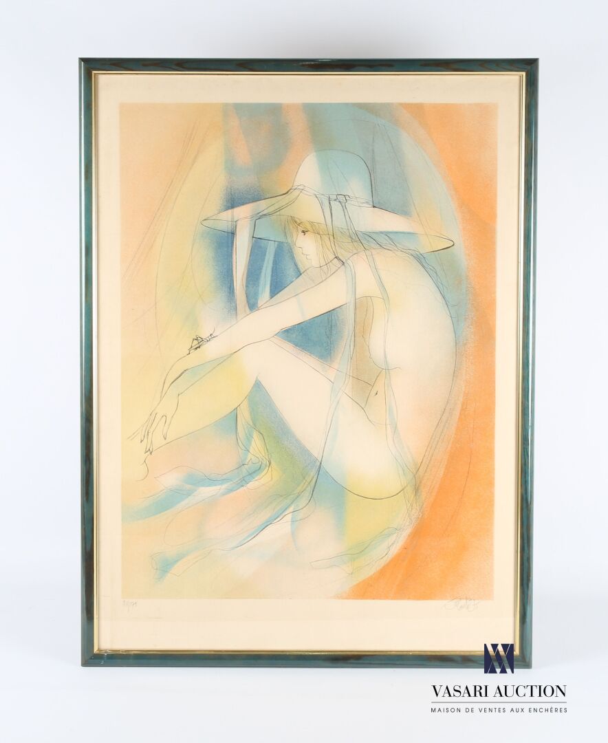 Null 瓦拉迪-让-巴蒂斯特（生于1933年），后
年轻女子与蚱蜢
彩色石版画
编号为94/175
(纸张略微变色)
74,5 x 55 cm 正在观看
有框&hellip;