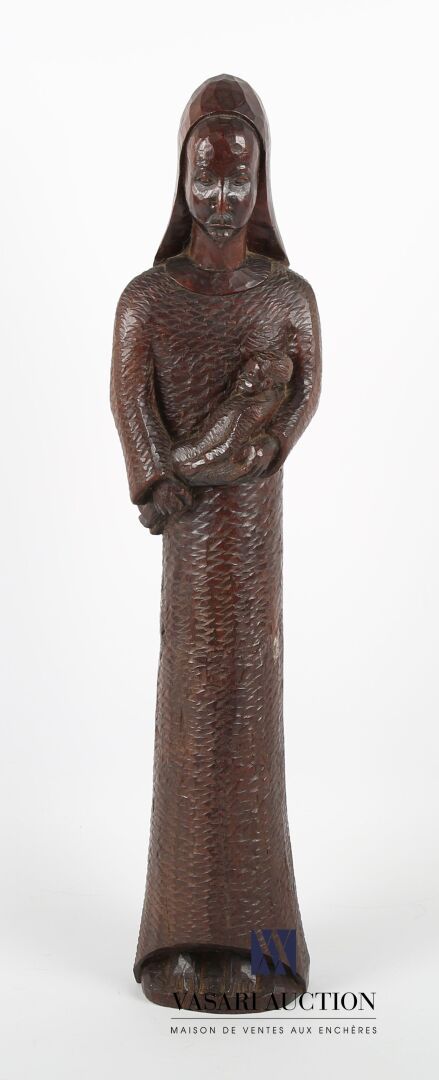 Null AFRIQUE
Vierge à l'Enfant en bois sculpté
XXème siècle
Haut. : 66 cm