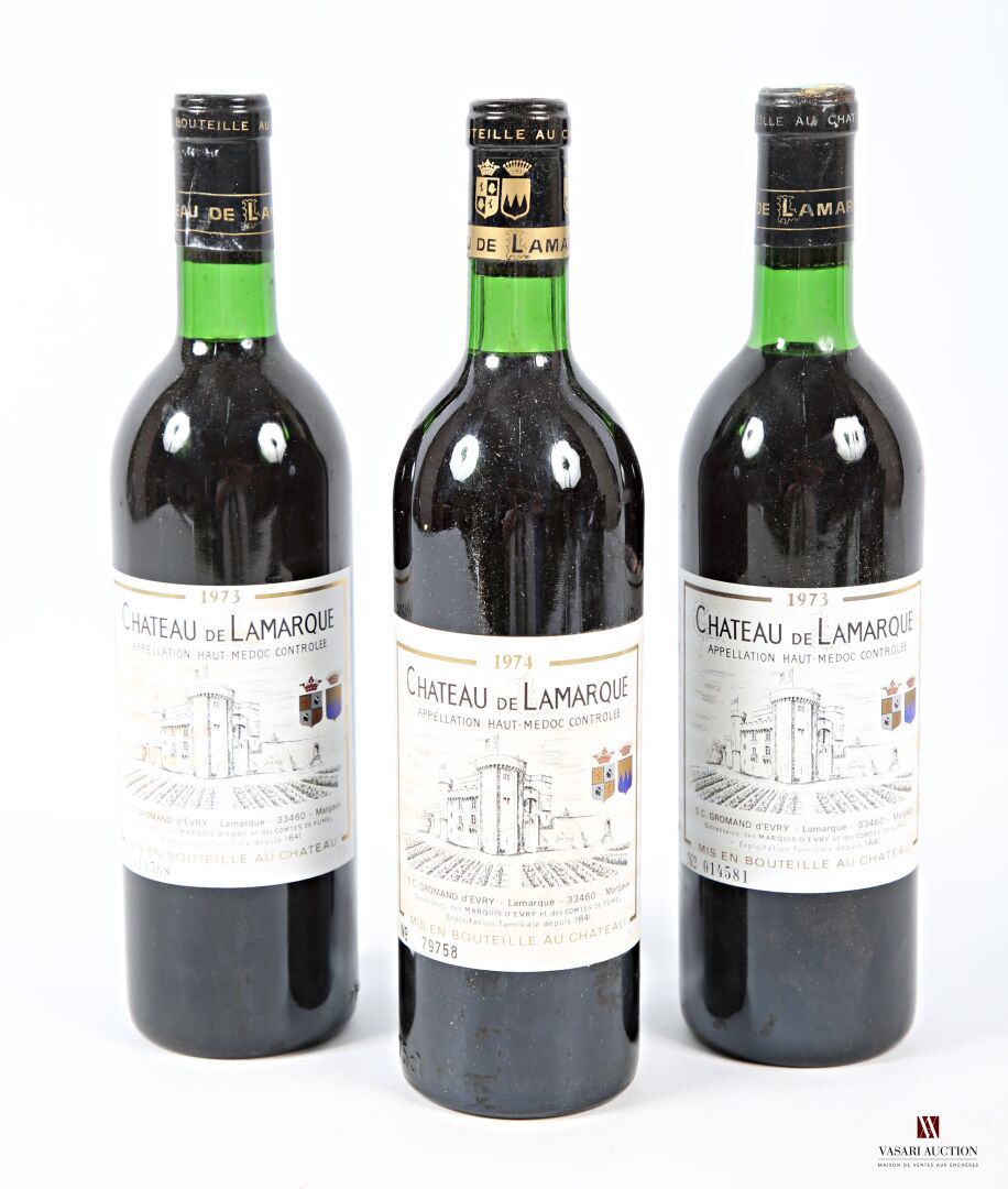 3 bouteilles Château de LAMARQUE Haut Médoc 1 blle de … | Drouot.com