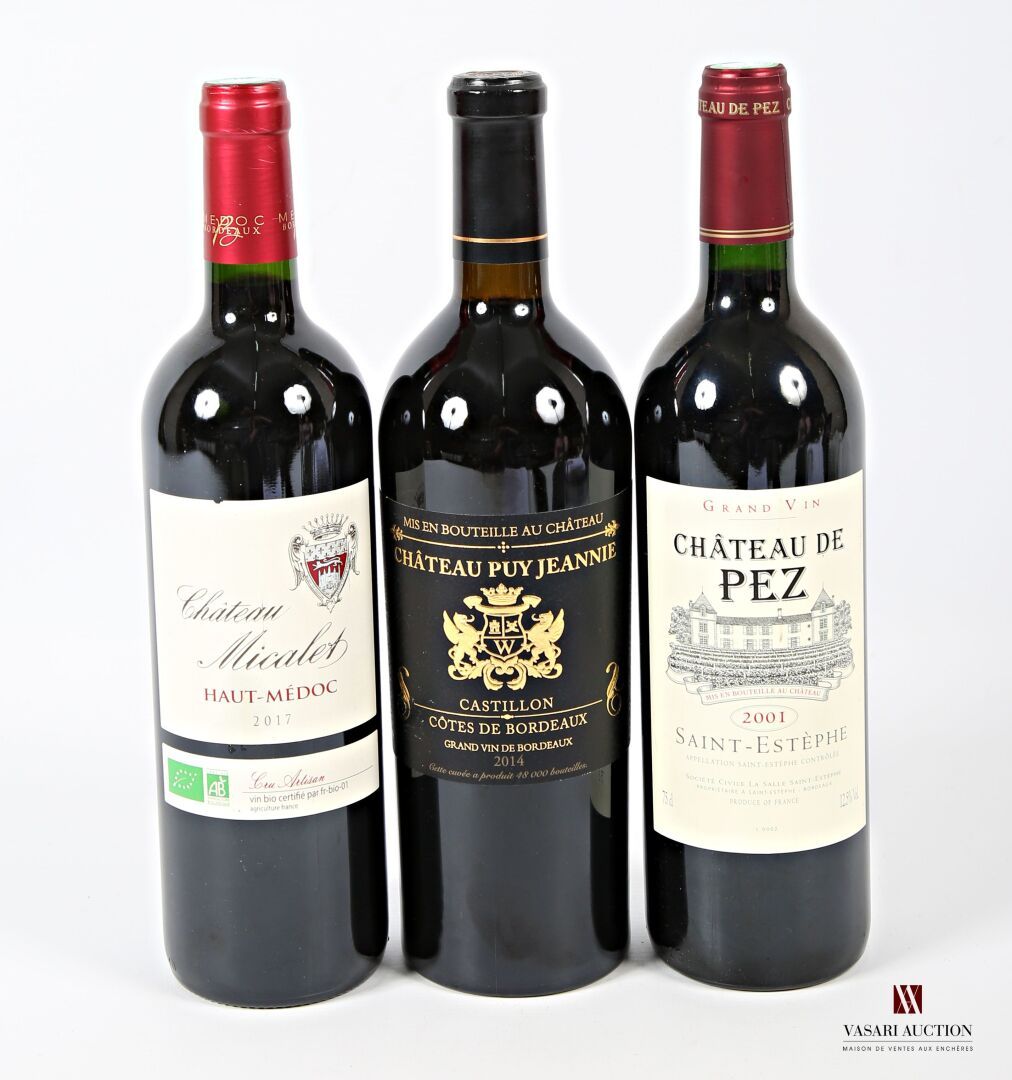 Set of 3 bottles including : 1 bottle Château MICALET Ha…