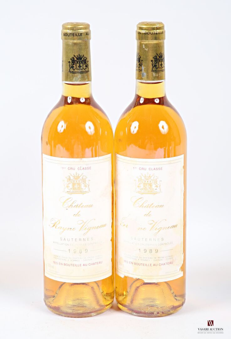 Null 2 bouteilles	Château de RAYNE VIGNEAU	Sauternes 1er GCC	1989
	Et. Tachées e&hellip;