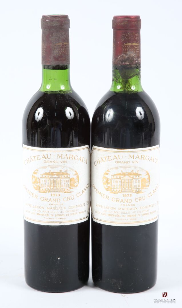Null 2 bouteilles	Château MARGAUX	Margaux 1er GCC	1973
	Et. Tachées. N : tout en&hellip;