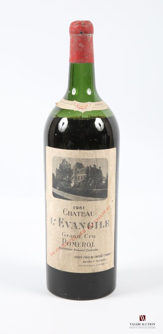 Null 1 Magnumflasche Château L'EVANGILE Pomerol 1961.
	MDC. Et. Fleckig. N: Mitt&hellip;