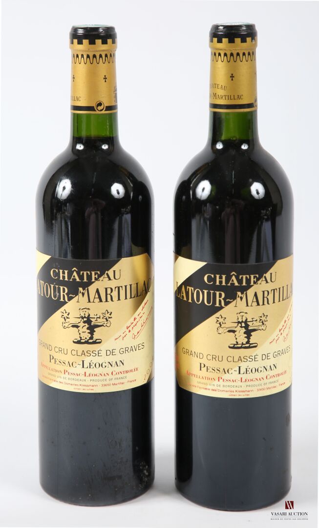Null 2 bouteilles	Château LATOUR MARTILLAC	Graves GCC	2004
	Et. Légèrement taché&hellip;