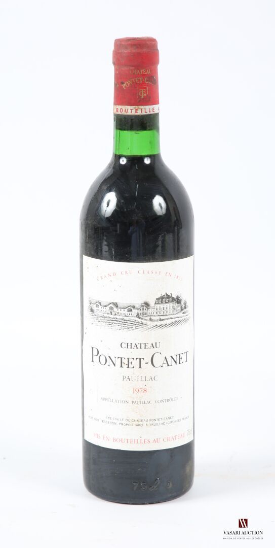Null 1 bouteille	Château PONTET CANET	Pauillac GCC	1978
	Et. Tachée. N : bas gou&hellip;