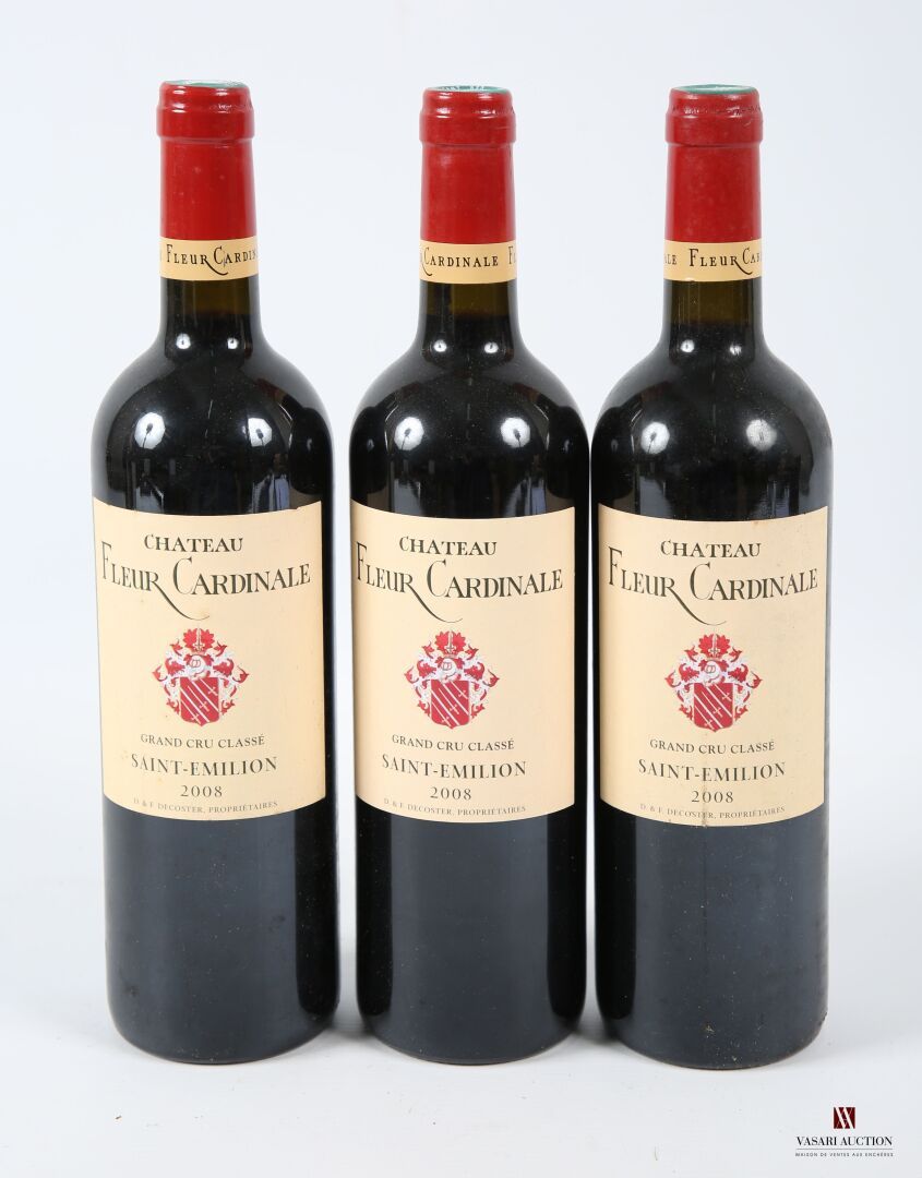 Null 3 bottles Château FLEUR CARDINALE St Emilion GCC 2008
	Condition: 1 impecca&hellip;