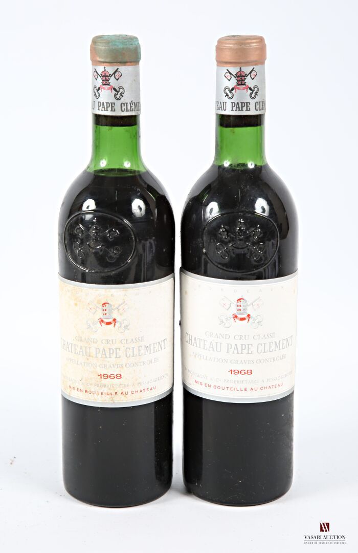 Null 2 瓶 Château PAPE CLÉMENT Graves GCC 1968
	S: 1瓶轻微染色，1瓶染色。N: 1瓶在肩部上方，1瓶在肩部最上&hellip;