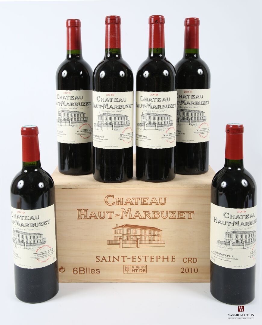 Null 6 瓶 Château HAUT MARBUZET St Estèphe 2010（圣爱斯泰夫酒庄
	无可挑剔的外观和等级。CBO.