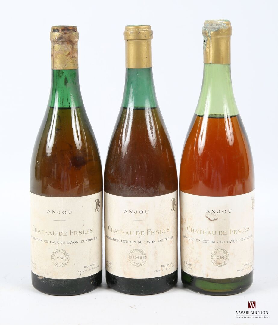 Null 3 bouteilles	COTEAUX DU LAYON Château de Fesles		1966
	Tampon des Ets Nicol&hellip;