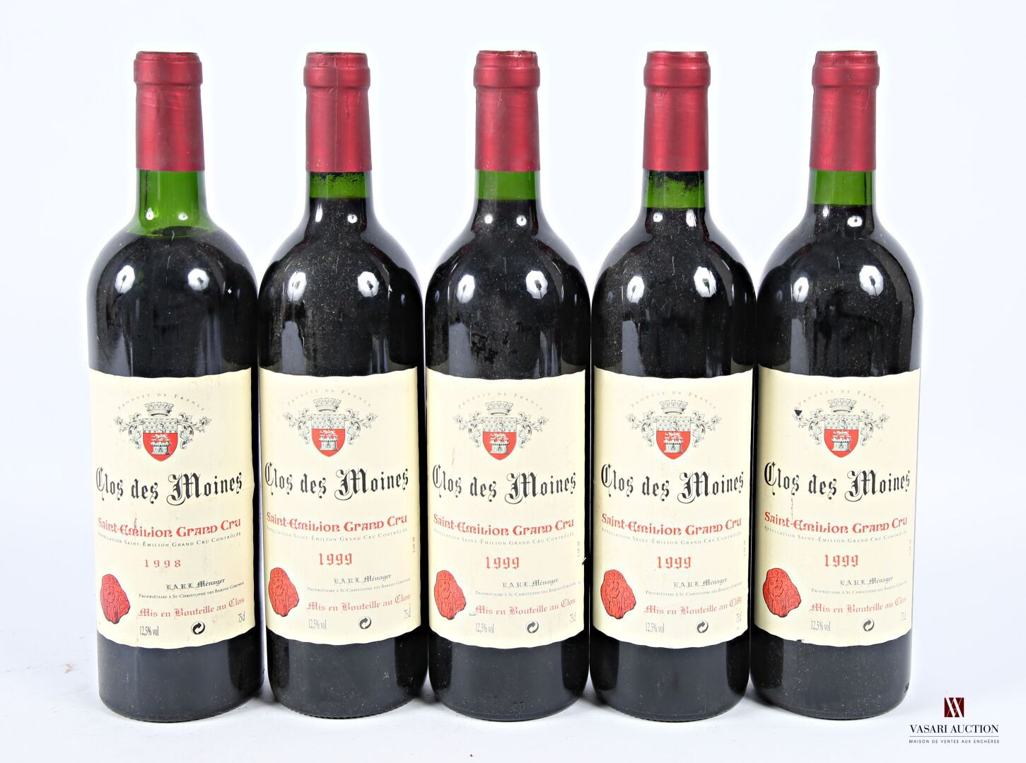 Null 5 bouteilles	CLOS DES MOINES	St Emilion GC	
	4 blles de 1999, 1 blle de 199&hellip;