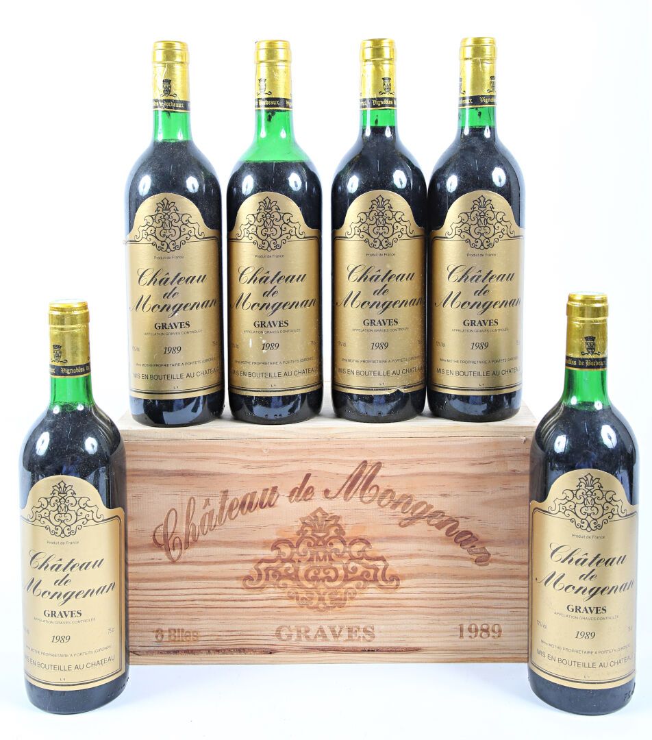 Null 6 bouteilles	Château de MONGENAN	Graves	1989
	Et. Excellentes. N : 2 bas go&hellip;