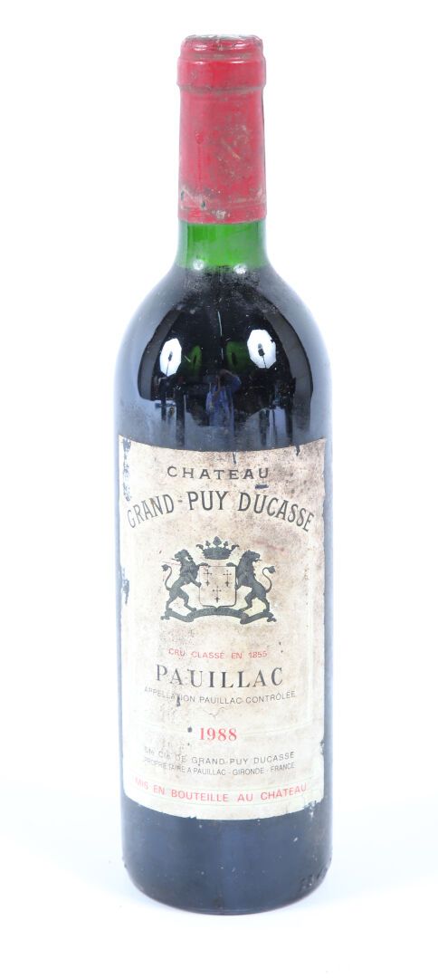 Null 1 bottiglia Château GRAND PUY DUCASSE Pauillac CC 1988
	Et. Macchiato e con&hellip;