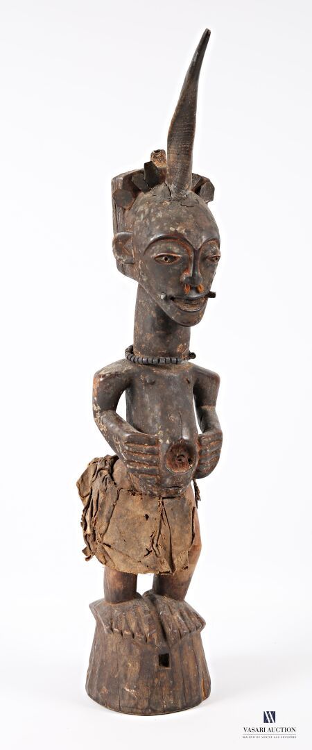 Null Nkisi or Nkishi figure, featuring a figure standing on a circular pedestal.&hellip;