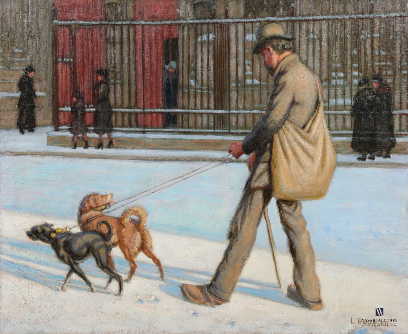 Null BOURLIER Léon Emile (XIX-XX)
Homme promenant ses deux chiens près de la cat&hellip;