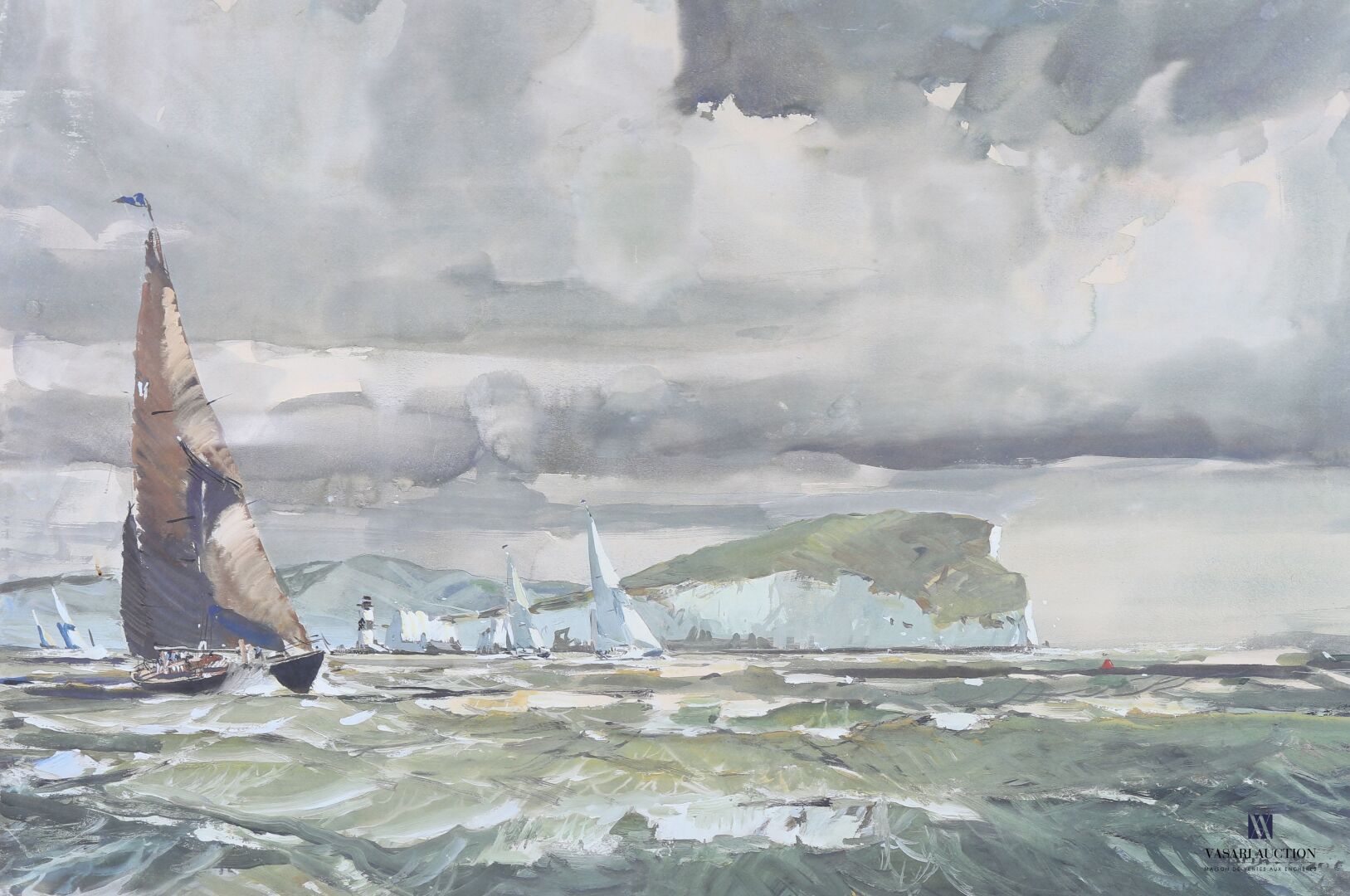 Null 马林-玛丽（1901-1987）之后
海上帆船
彩色石版画
版面右下方有签名，左下方有 151/300 铅笔编号
主题尺寸：58 x 85 厘米（视图&hellip;