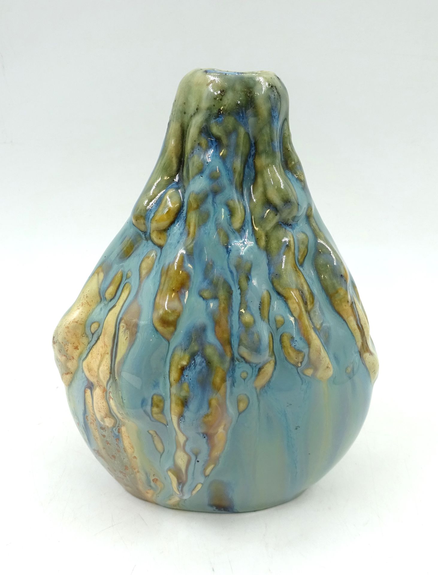 Null Jean LANGLADE (1879-1928). Vaso piriforme in gres con decorazione smaltata &hellip;