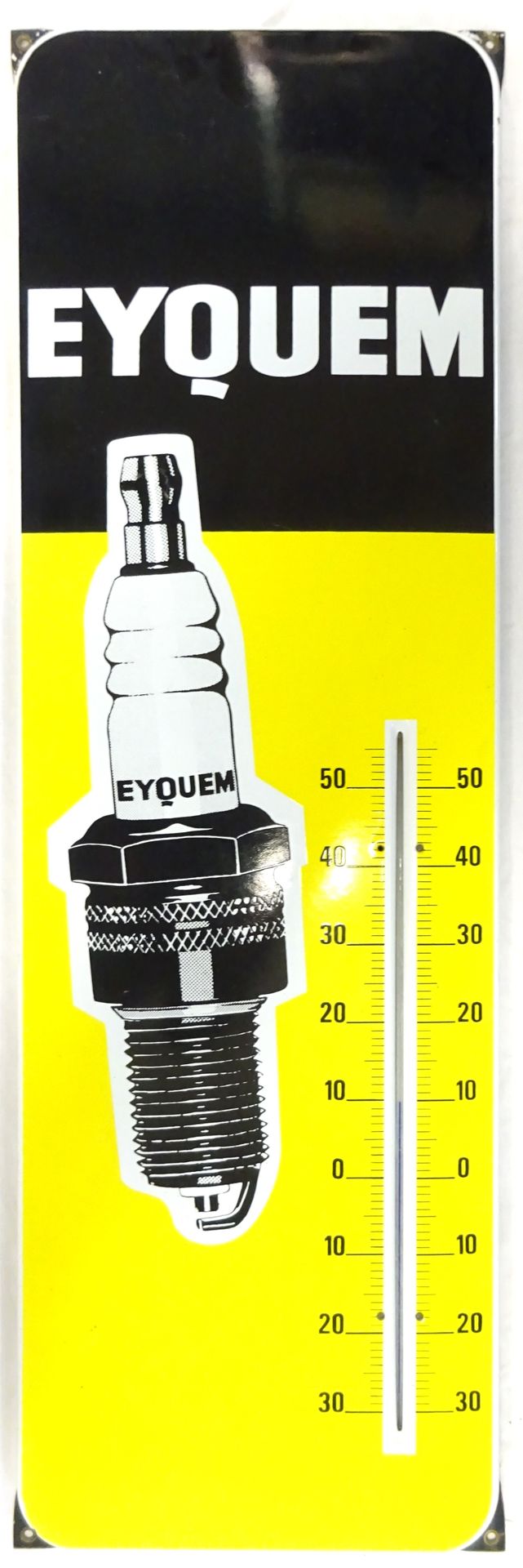 Null Plaque thermomètre émaillée Eyquem. Bel état. 100 x 32 cm