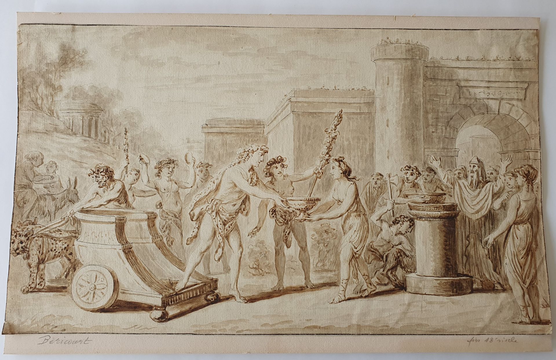 Null Étienne BERICOURT (1754-1804), bacchanales, Lavis (encre ou aquarelle). 25 &hellip;