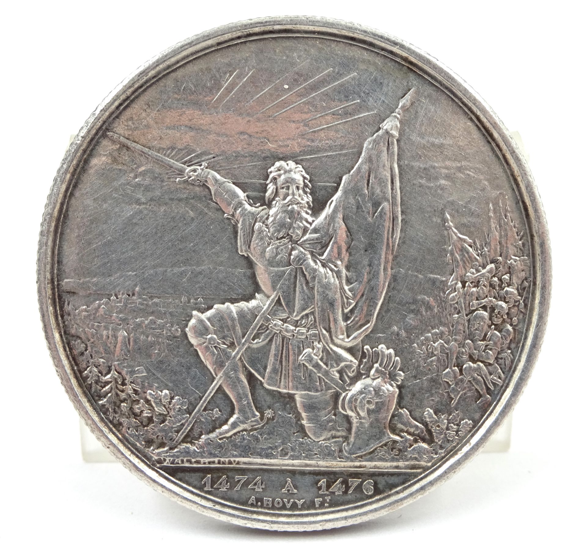 Null 5 Swiss franc silver coin, St. Gallen, 1874. 24.98 g net.