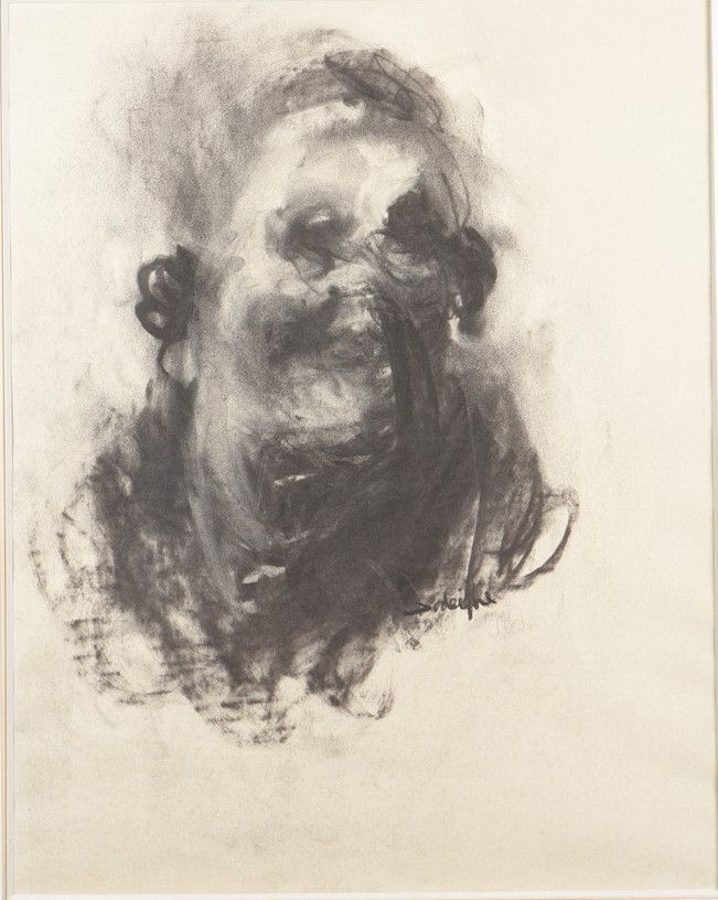 Null 欧仁-多德尼(Eugène DODEIGNE)（1923-2015）。无题》，1961年。纸上炭笔。签名和日期。Dim. 62x49 cm on vi&hellip;