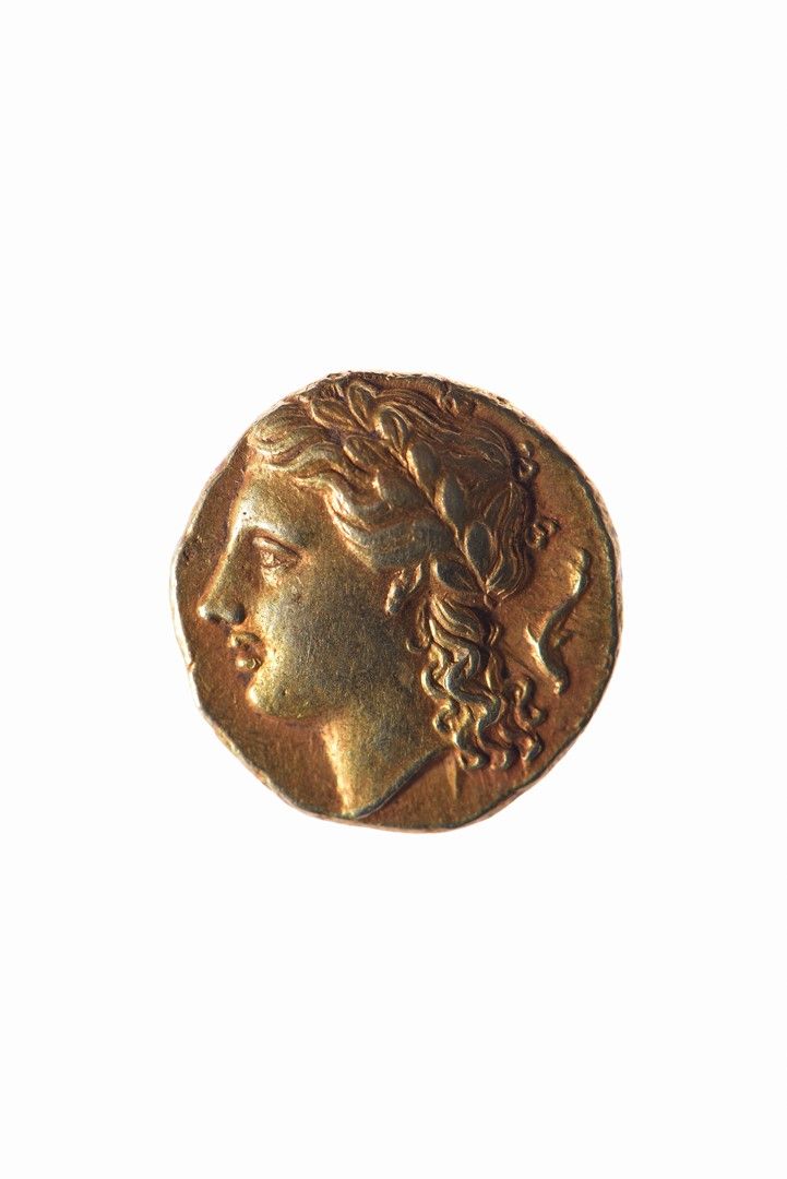 Null SICILY：锡拉库扎50升电子货币（公元前310-300年）。阿加索克勒斯的统治。3,63 g.左侧阿波罗的桂冠头像，长发披散在脖子上。脑袋后面，海&hellip;