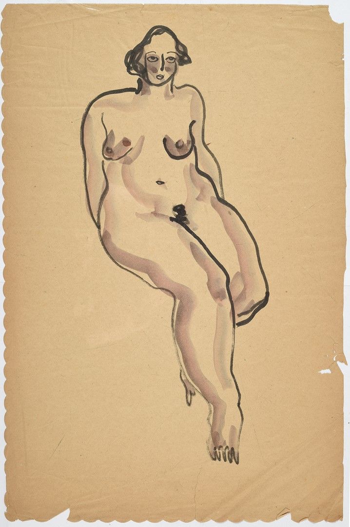 Null 
三友。坐着的裸体女人。纸上水墨和水彩画。尺寸：47,5 x 31,5 cm. Habart收藏。没有现场拍卖。

本次抽奖活动的保证金
