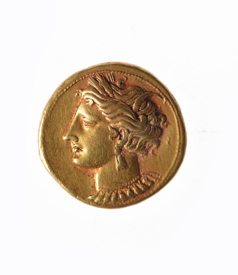Null ZEUGITANE : Carthage Electrum statere (350-320 B.C.). 7,48 g. Head of Tanit&hellip;