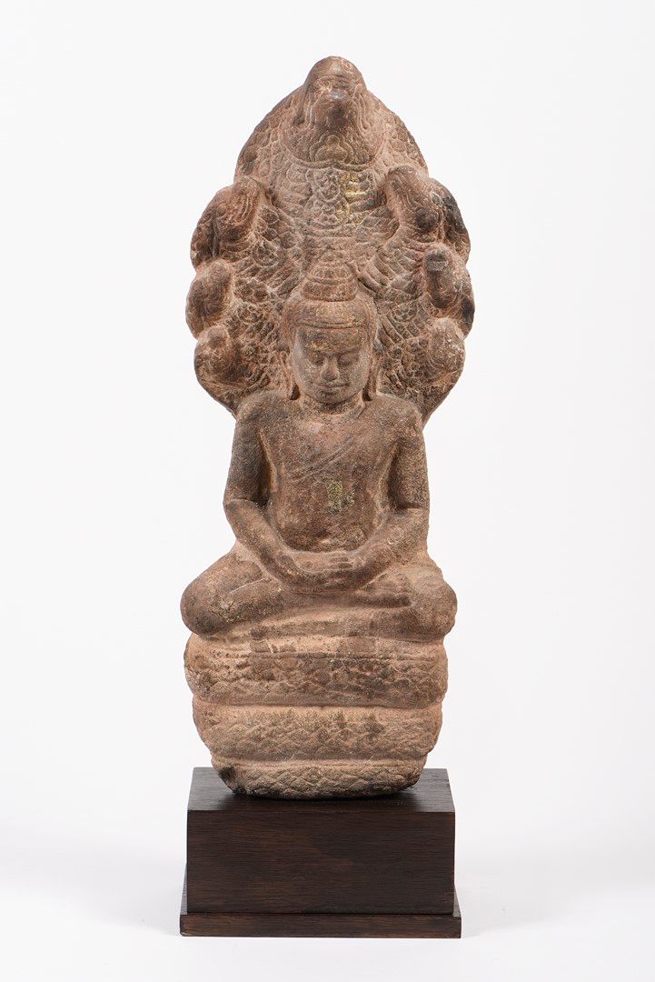 Null Bouddha sur naga - Art Khmer - Bayon XIIe-XIIIe siècle – Grès avec traces d&hellip;