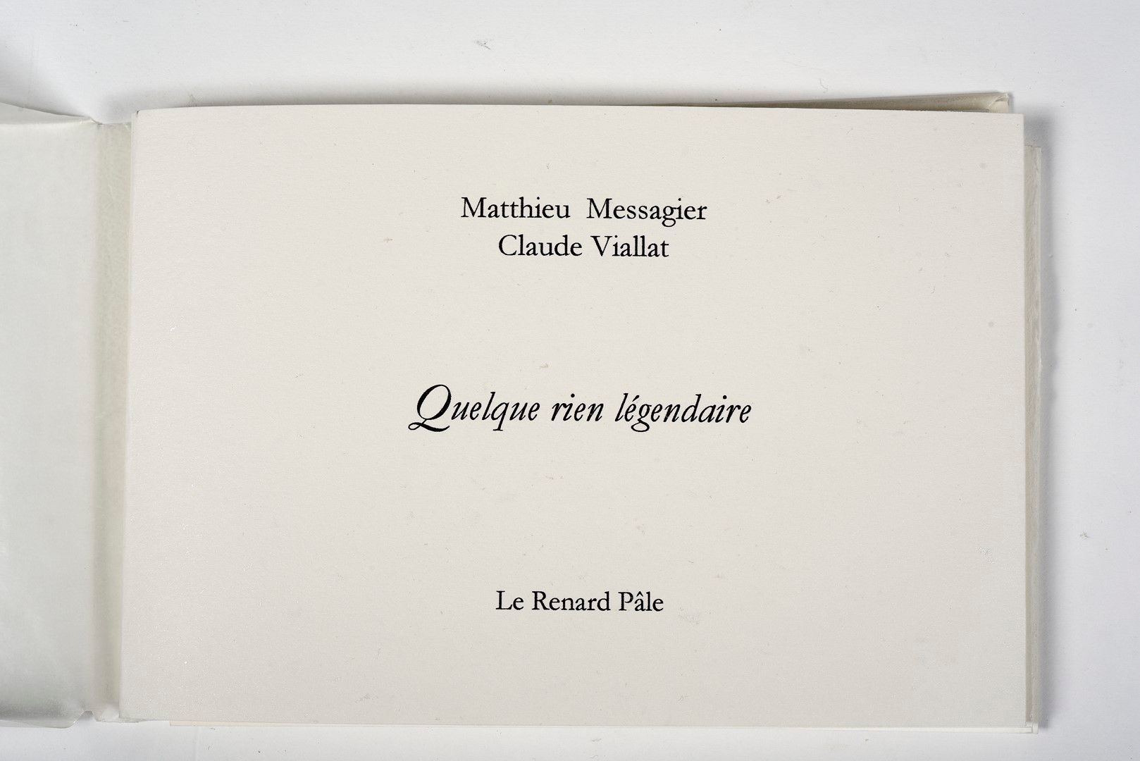 Null "Mathieu MESSAGIER - Quelque rien légendaire
Publié aux éditions Le Renard &hellip;