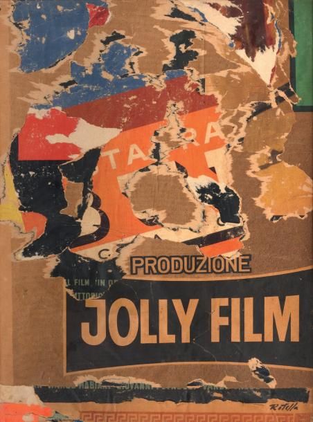 ROTELLA Mimmo (1918-2006) Jolly Film, 1961 Technique mixte sur toile. Signée en &hellip;
