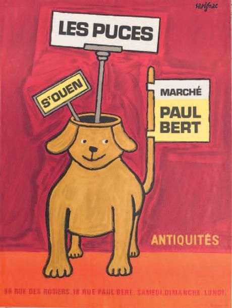 SAVIGNAC R LES PUCES "Marché Paul Bert" ANTIQUITÉS. 1976 Imprimerie de la Vassel&hellip;