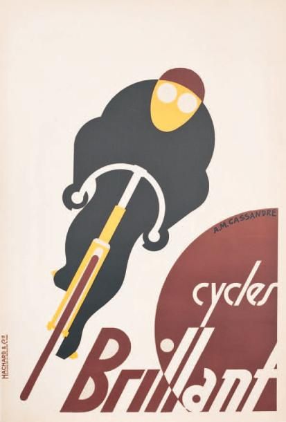 A.M. CASSANDRE CYCLES BRILLANT. 1925 Imprimerie Hachard Hachard, Paris - 117x79,&hellip;