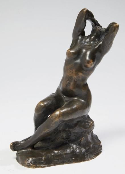 DALOU Aimé-Jules (1838-1902) Le désespoir Bronze à patine brun foncé. Signé. Cac&hellip;