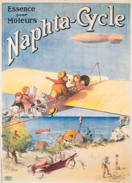 POULBOT F NAPHTA-CYCLE ESSENCE POUR MOTEUR. 1911 Affiches Elie Cohen, Marseille &hellip;