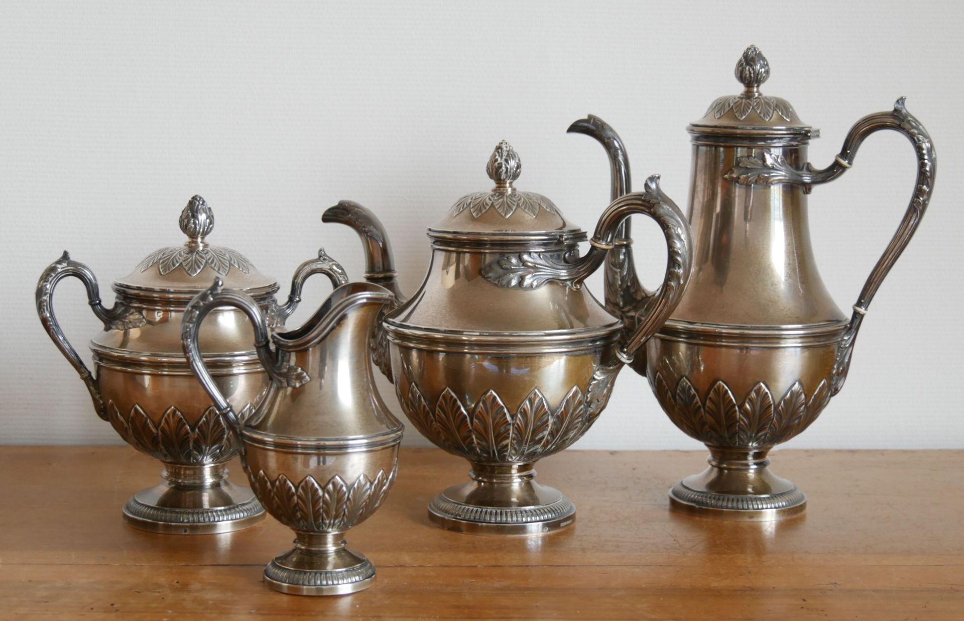 Null Servizio di quattro pezzi da tè e caffè in argento 925 millesimi con decora&hellip;