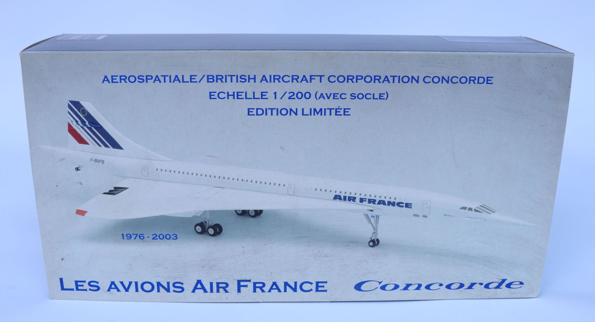 Null 法国康科德航空公司。

大型压铸Socatec协和飞机模型，注册号为F-BVFA。

比例为1/200。

法航博物馆限量版。

全新的原包装盒。

&hellip;