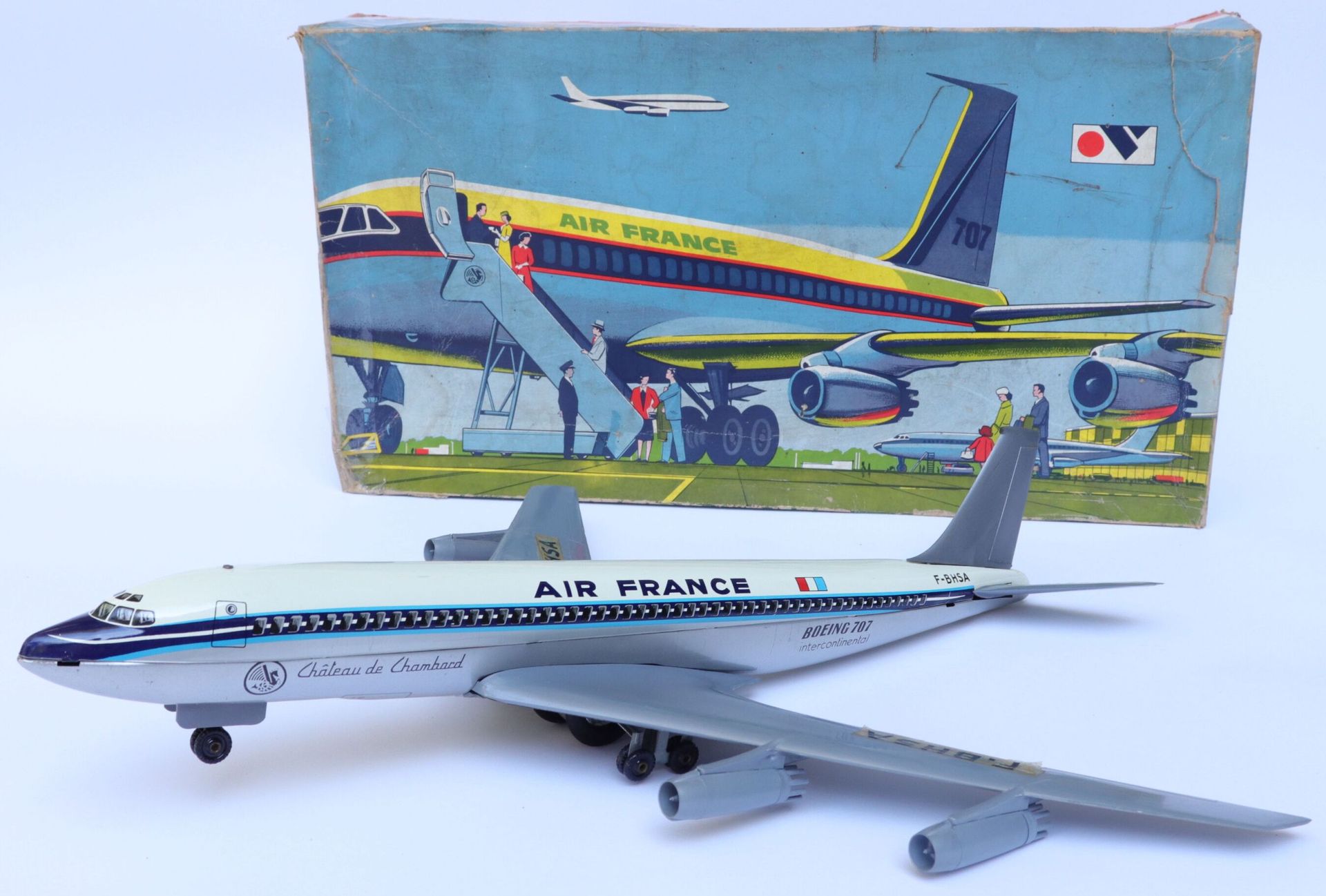 Null 法国BOEING B-707洲际航空公司。

MONT BLANC玩具飞机，石版印刷的金属板和塑料，注册号为F-BHSA，Chambord城堡。

摩&hellip;