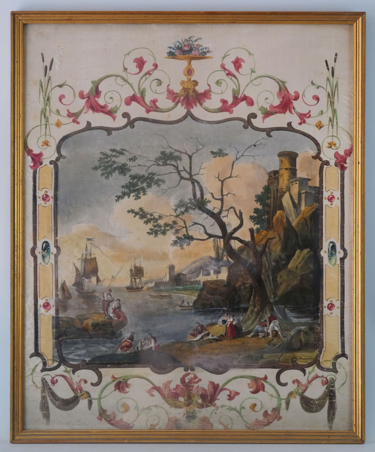 Null Scuola francese intorno al 1800

Paesaggio portuale per un pannello di legn&hellip;
