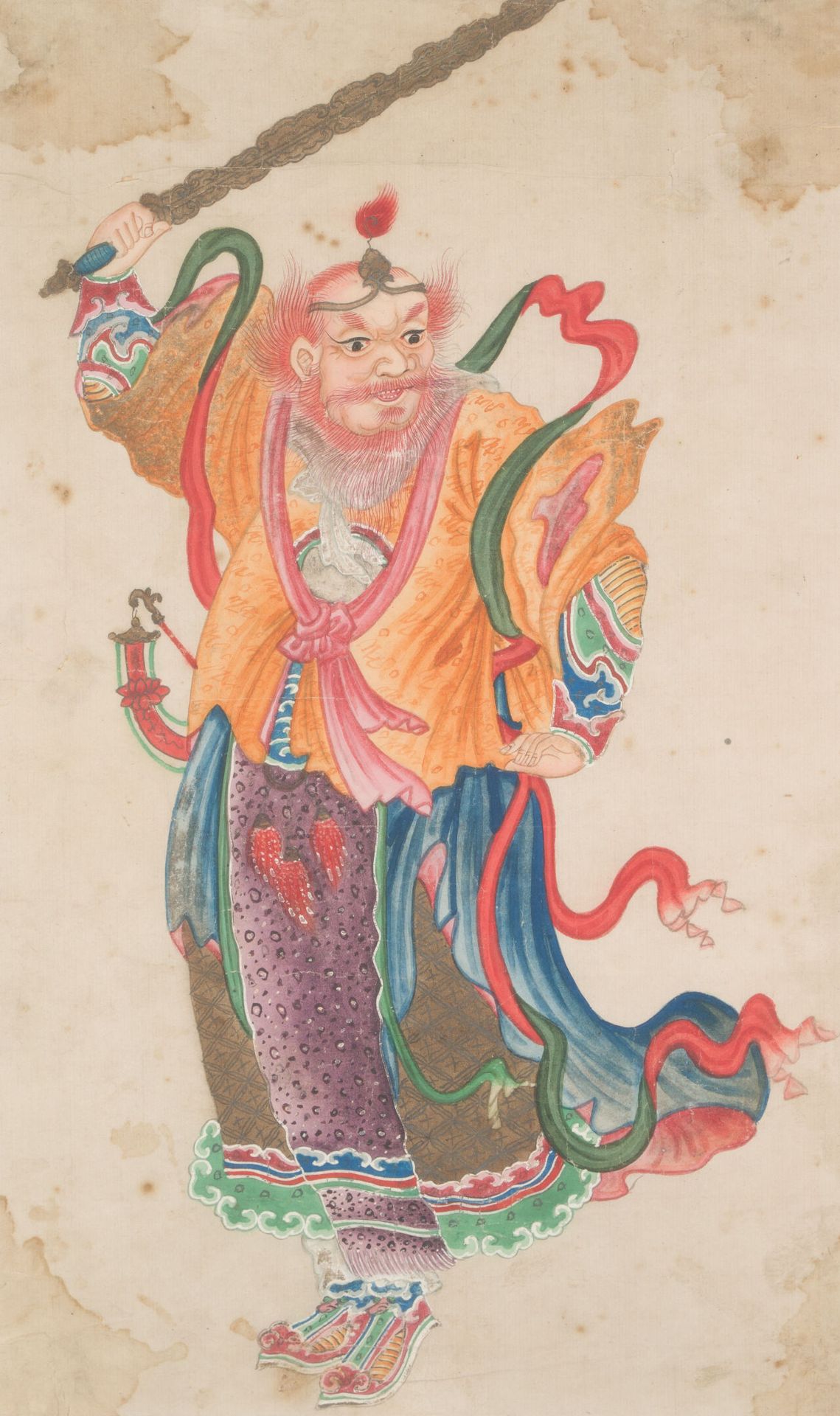 Null 中国 :

五幅纸上水彩和水粉画组曲，表现神灵。

清朝时期，19世纪。

(小撕裂)。

约30 x 20厘米（见图）。



专家：MB艺术专家-&hellip;