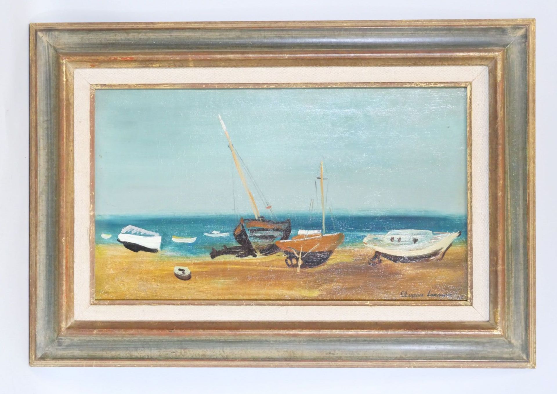 Null Jean CLUSEAU-LANAUVE (1914-1997)
"boats at low tide".
Oil on canvas signed &hellip;