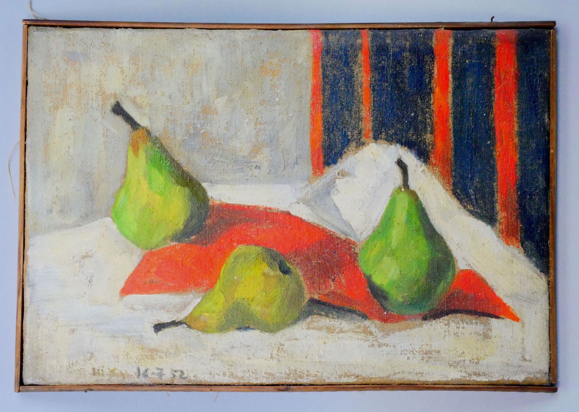Null 妮可-马利特(1931-2021)
3幅布面油画，包括:
- 建筑景观。尺寸：41 x 32 cm 
- 梨子的静物。尺寸：23 x 34 cm 
-&hellip;