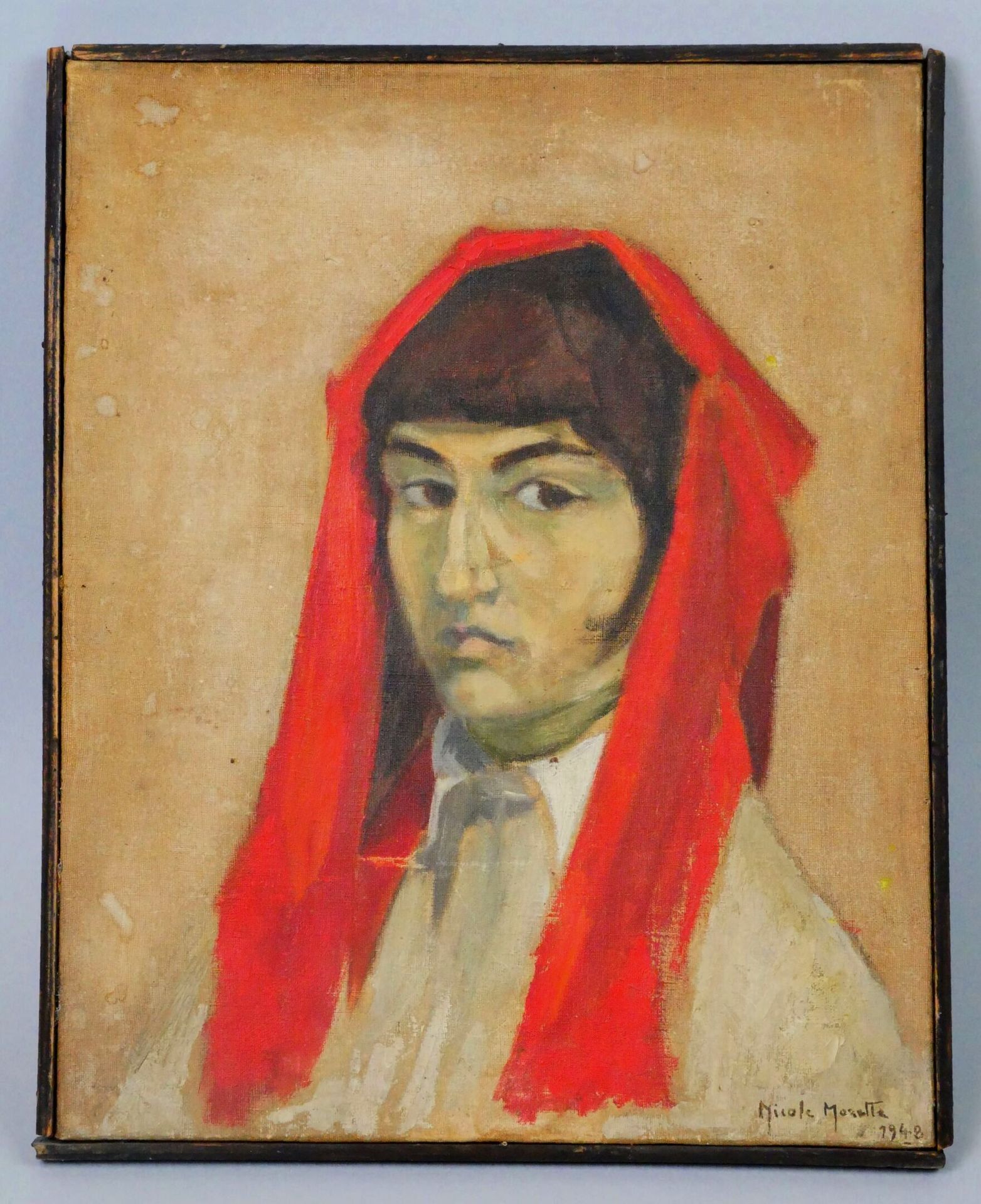 Null Nicole MARETTE (1931-2021)
Self-portrait 
Oil on canvas signed Nicole Maret&hellip;
